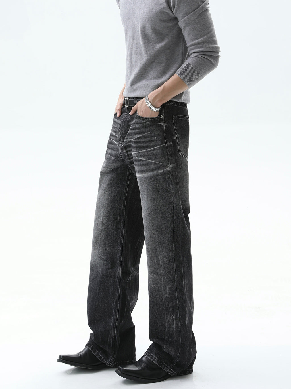 BNB Perfect Whisker Washed Slim Denim