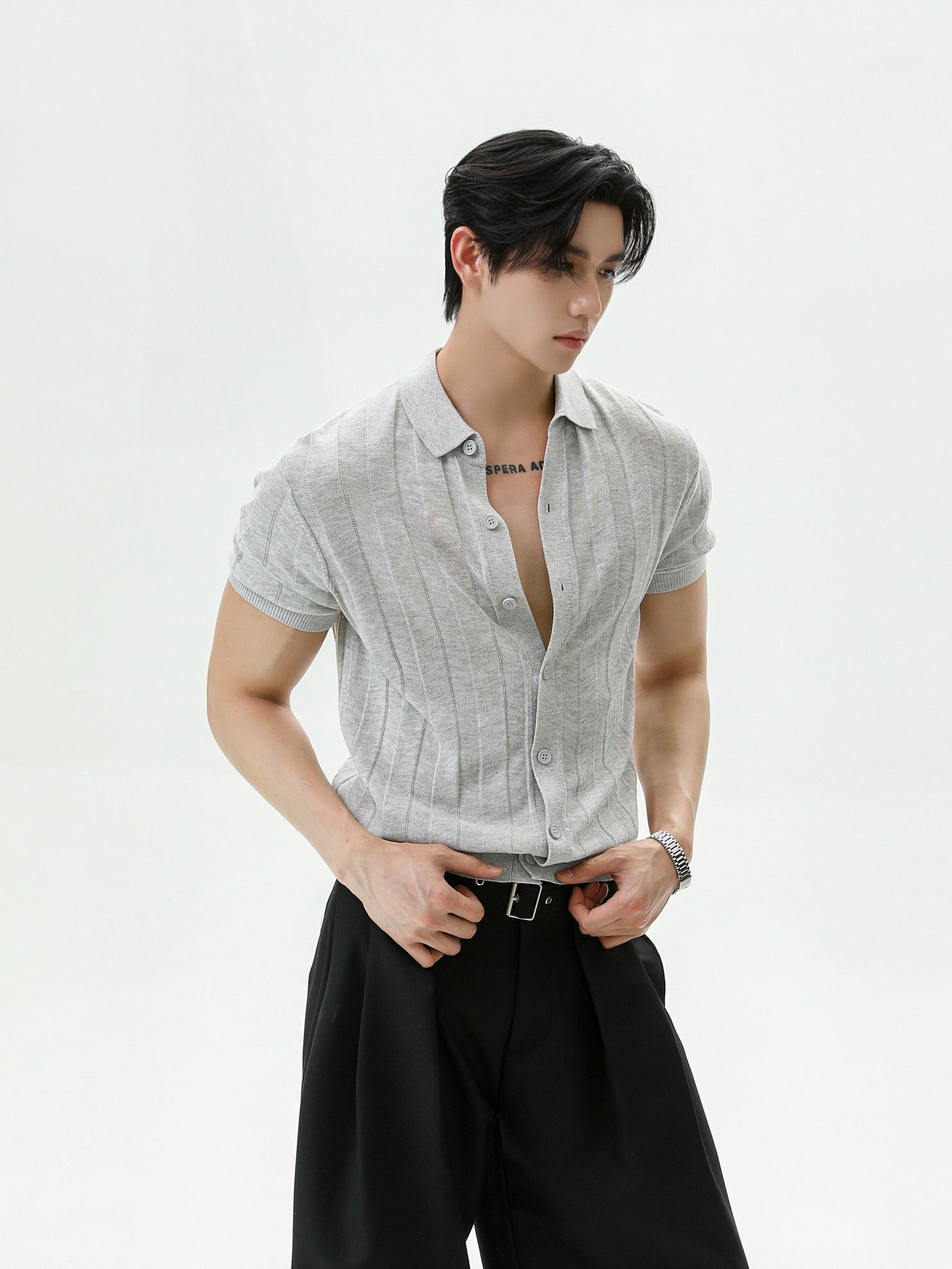 BNB Textured Knit Short Sleeve Shirt (3color)