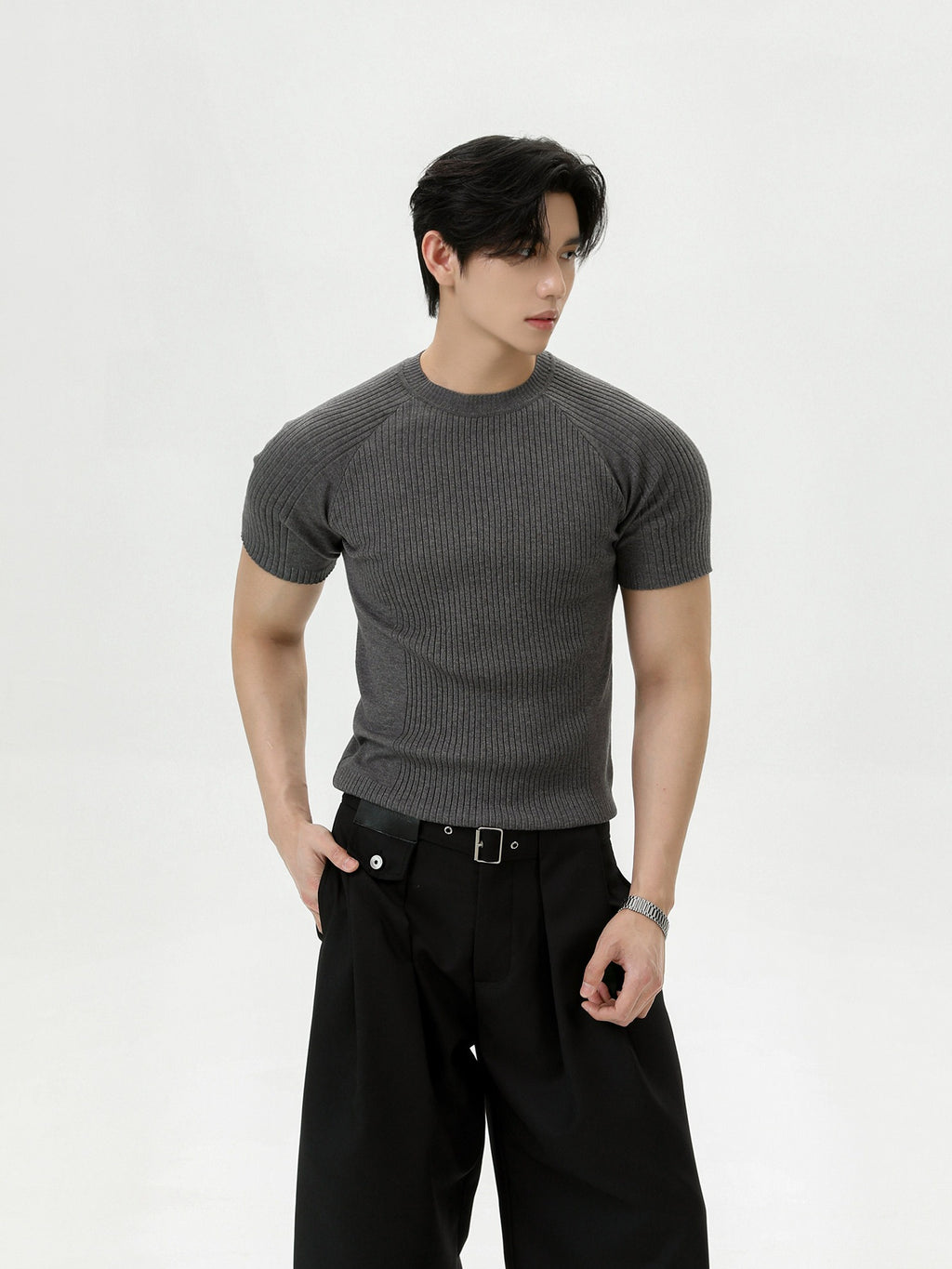 BNB Sculpt Rib Knit T-shirt (3color)