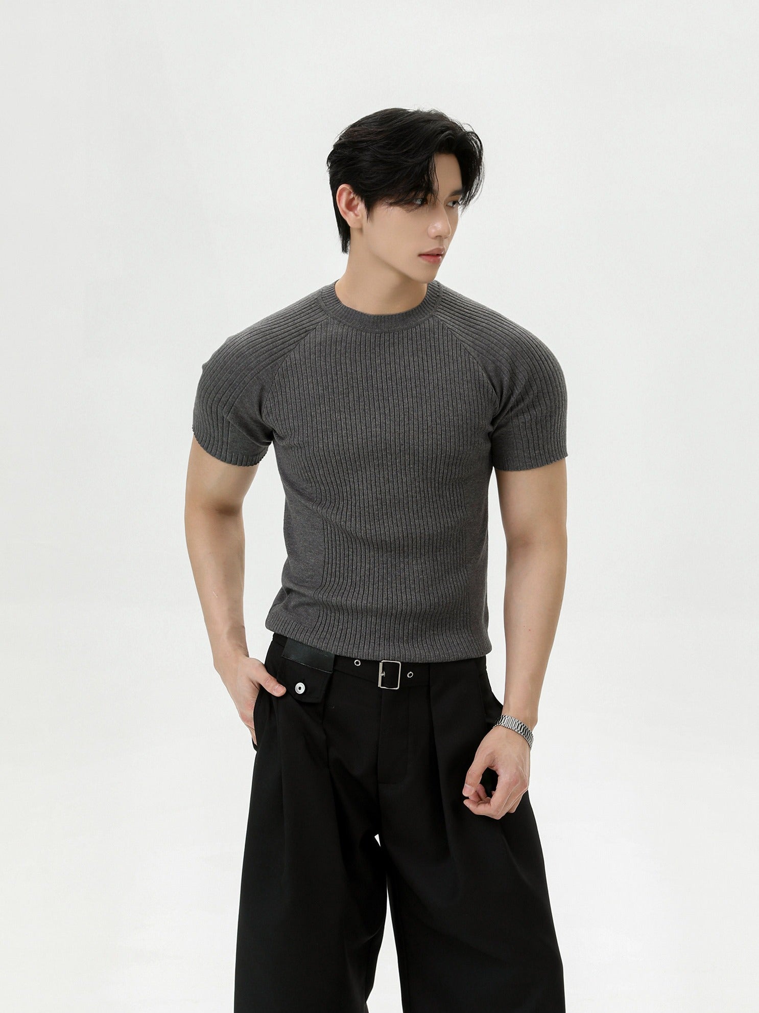 BNB Sculpt Rib Knit T-shirt (3color)