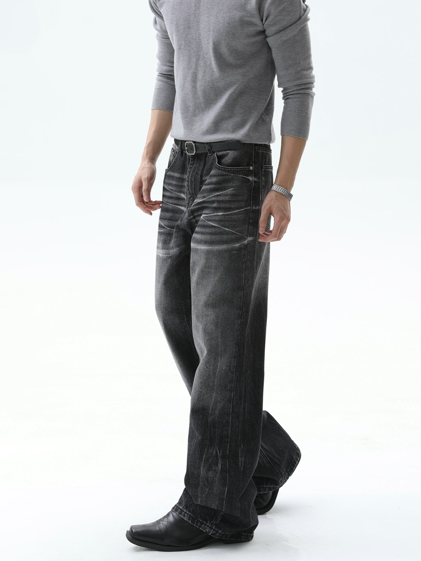 BNB Perfect Whisker Washed Slim Denim