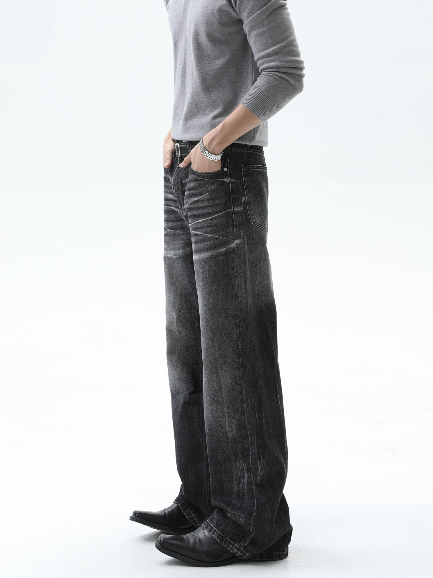 BNB Perfect Whisker Washed Slim Denim