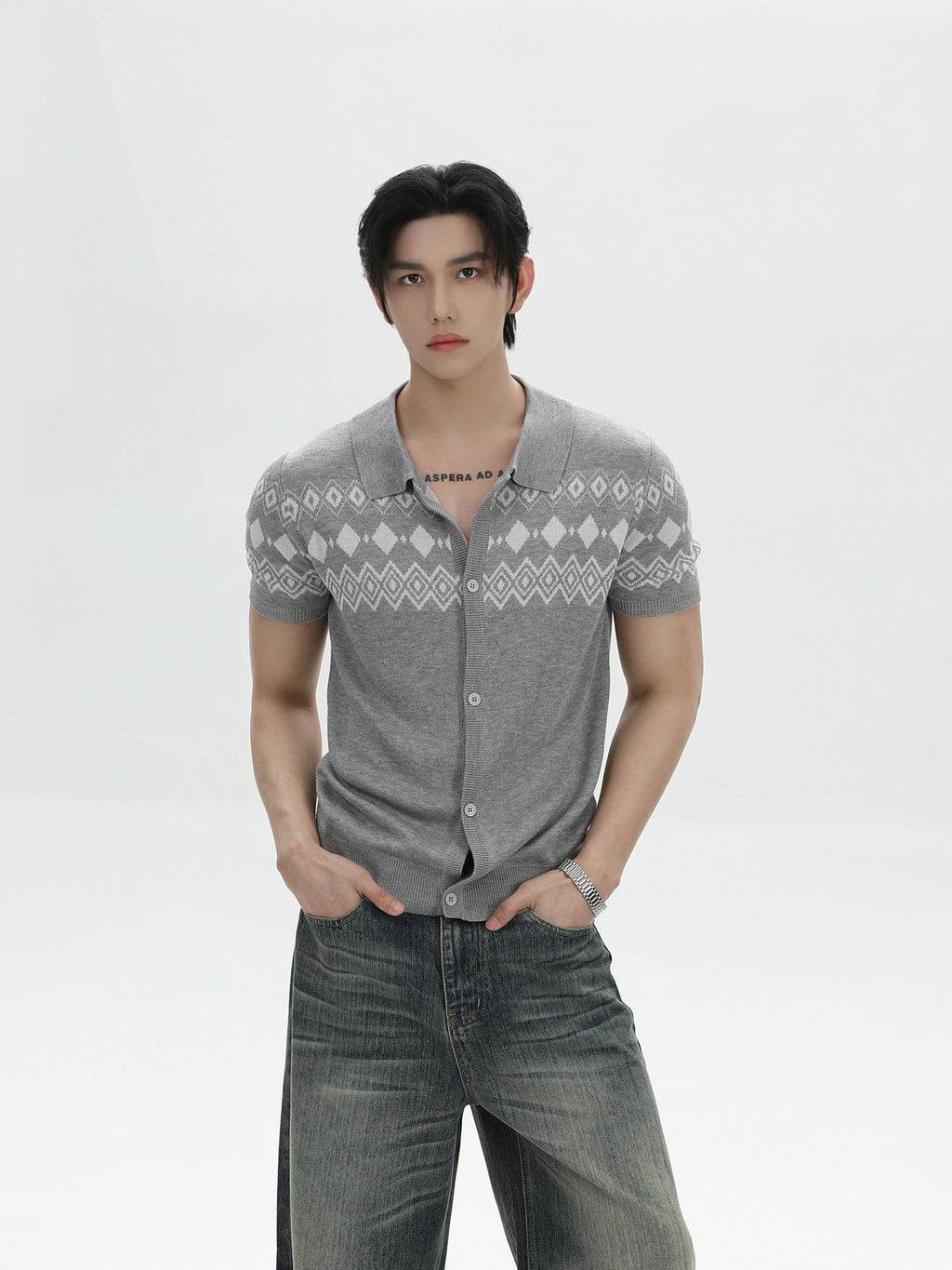 BNB Half Shirt Fair Isle Knit (3color)