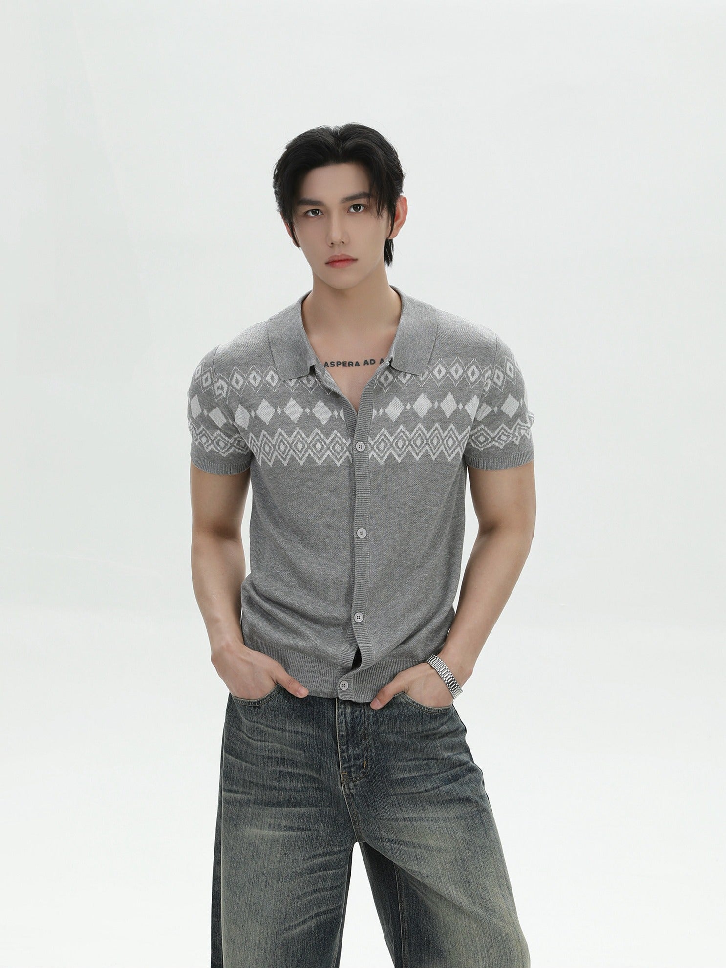 BNB Half Shirt Fair Isle Knit (3color)