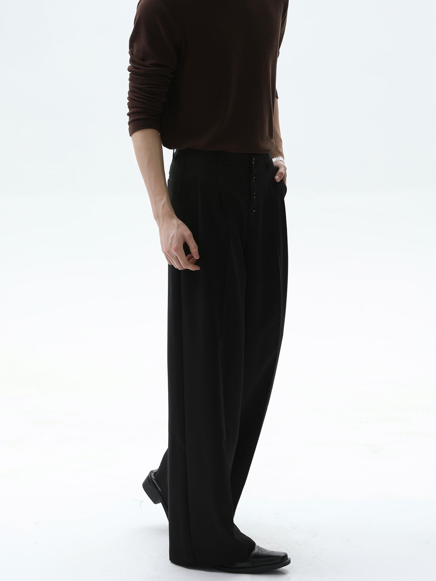 BNB Perfect Button Fry Slacs (2color)