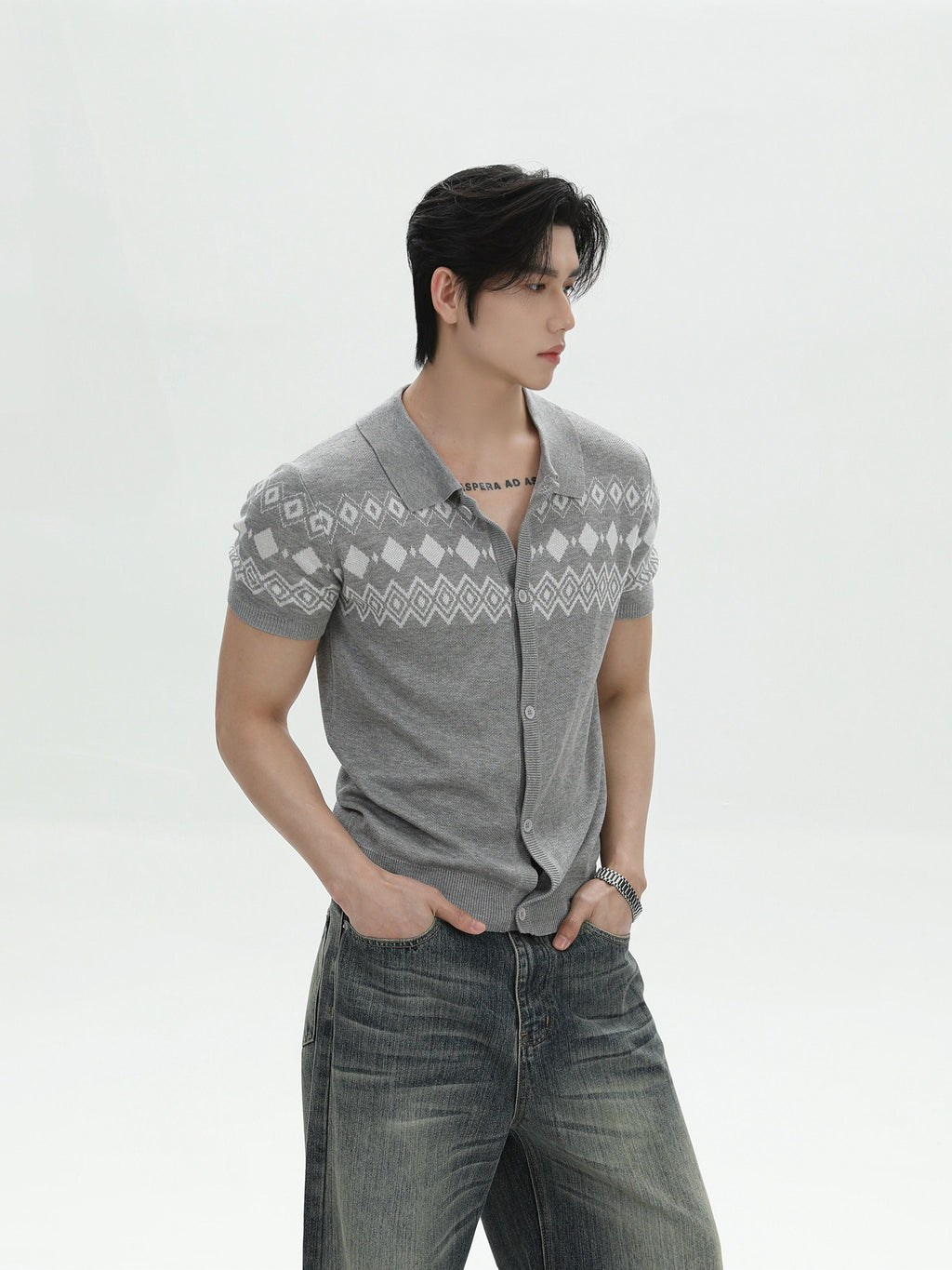 BNB Half Shirt Fair Isle Knit (3color)