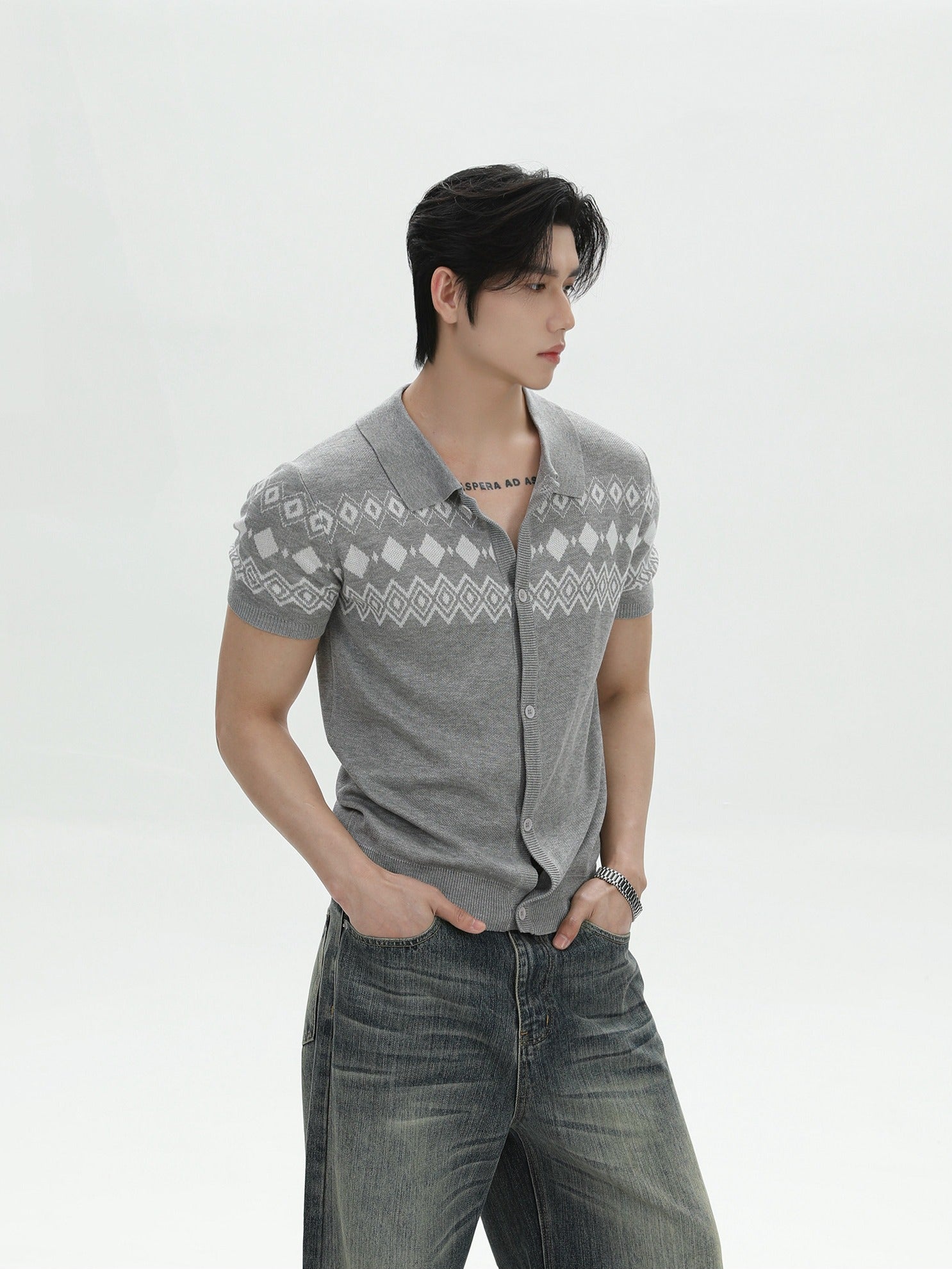 BNB Half Shirt Fair Isle Knit (3color)