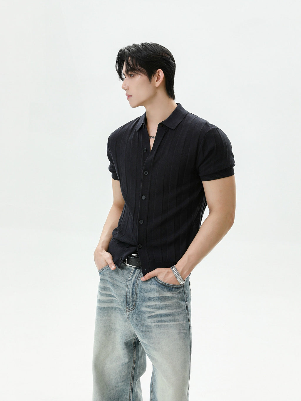 BNB Textured Knit Short Sleeve Shirt (3color)