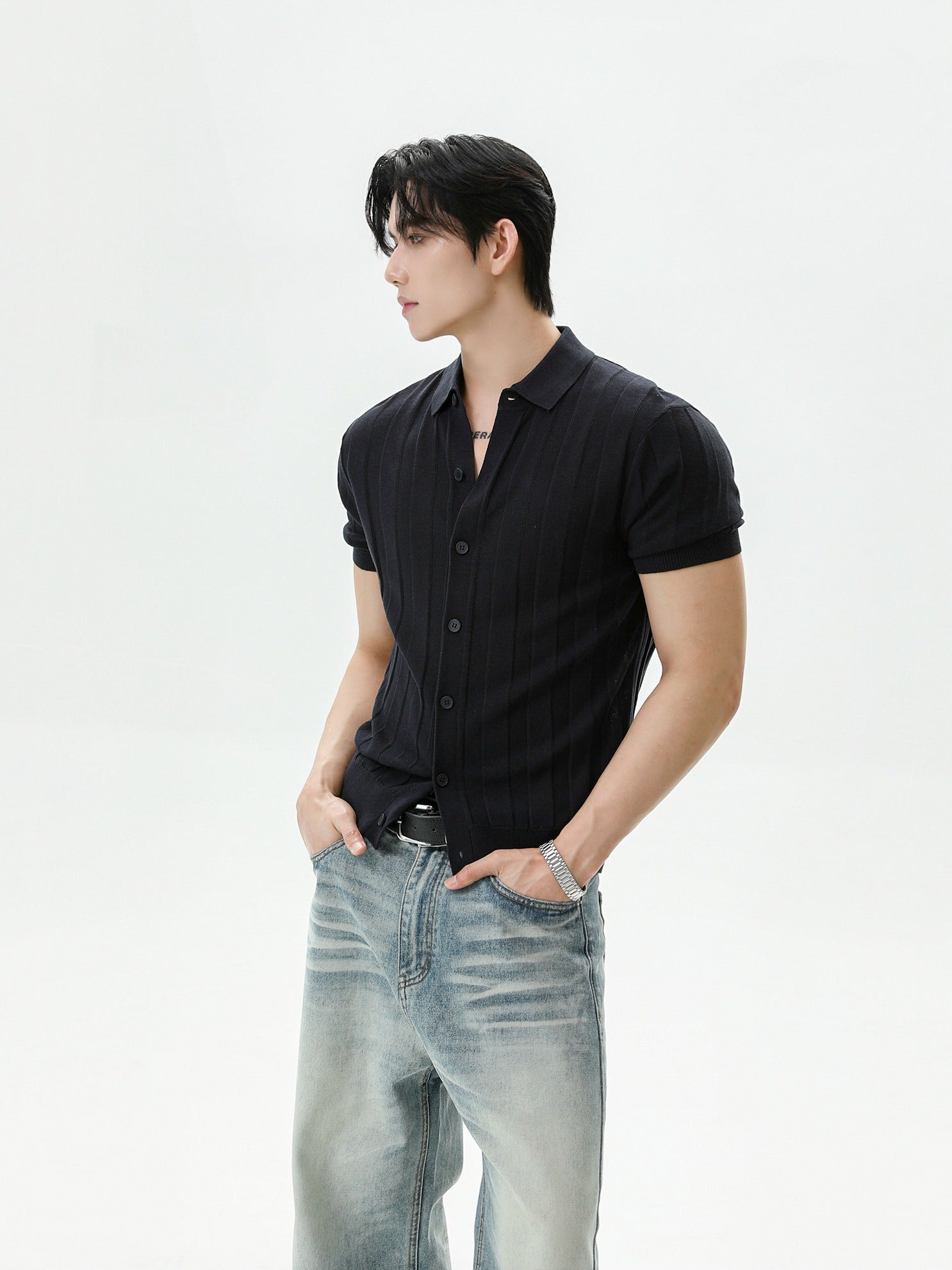 BNB Textured Knit Short Sleeve Shirt (3color)