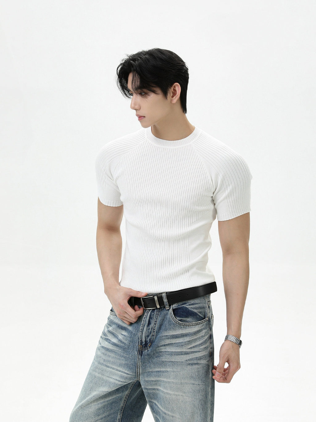 BNB Sculpt Rib Knit T-shirt (3color)