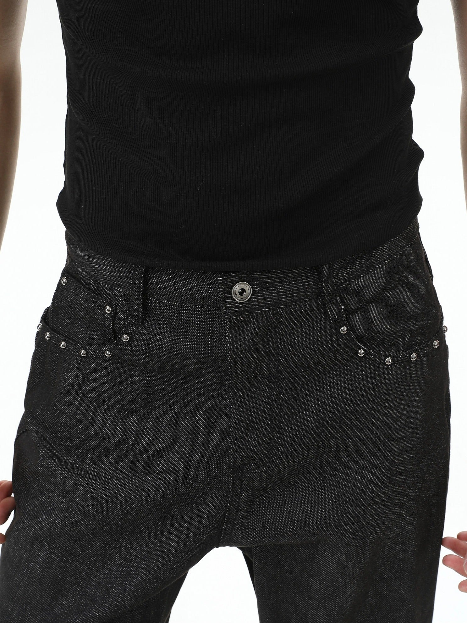 BNB Studs Rigid Texture Black Denim