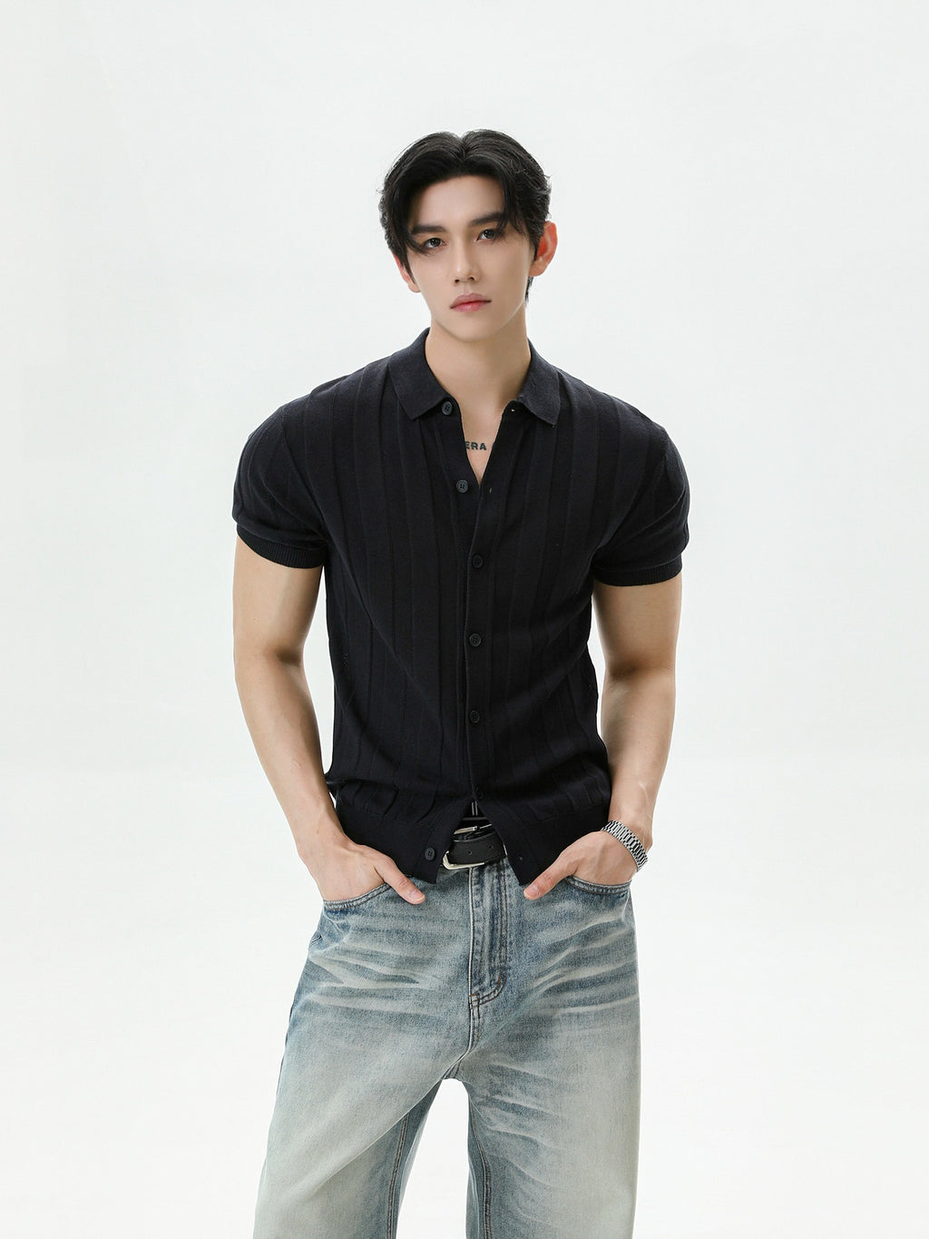 BNB Textured Knit Short Sleeve Shirt (3color)