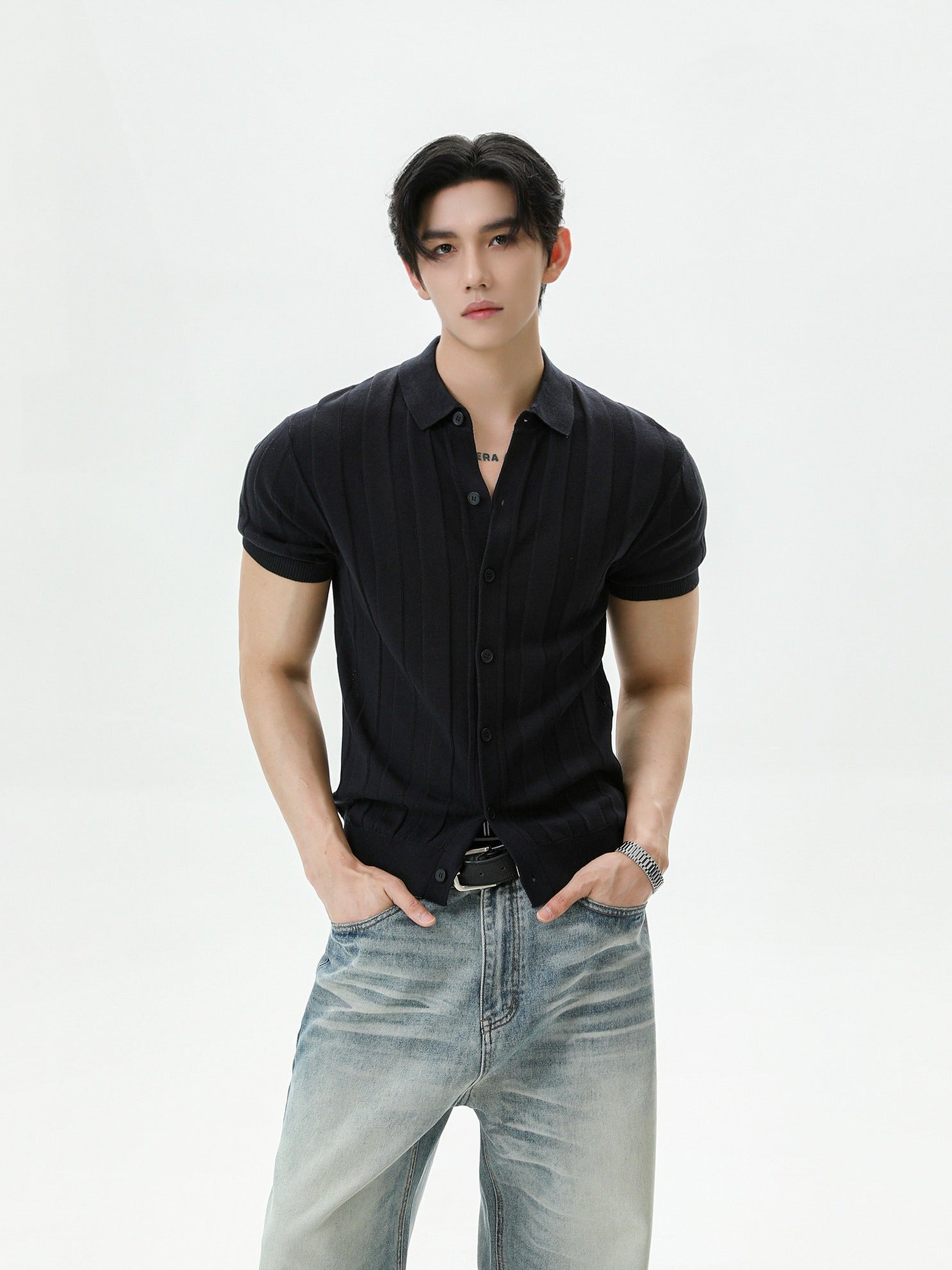BNB Textured Knit Short Sleeve Shirt (3color)