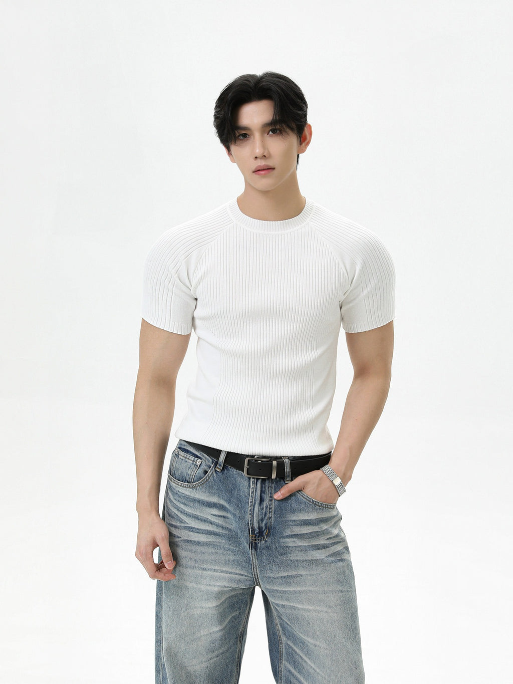 BNB Sculpt Rib Knit T-shirt (3color)