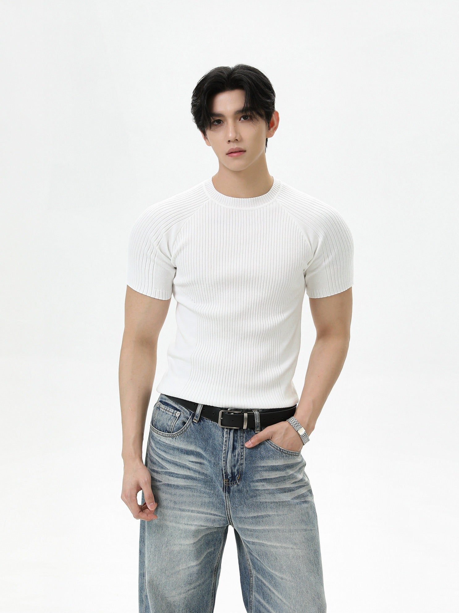 BNB Sculpt Rib Knit T-shirt (3color)