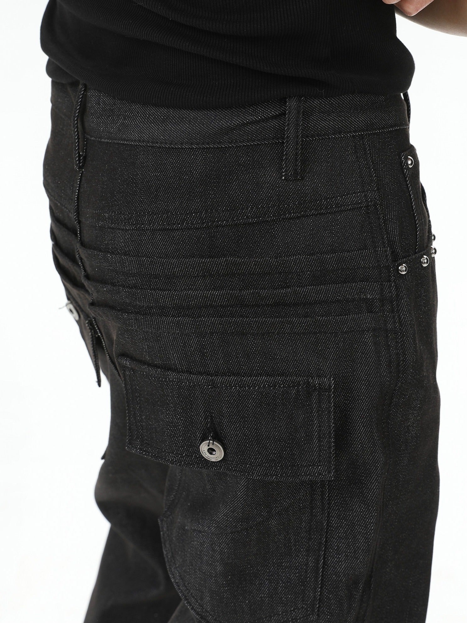 BNB Studs Rigid Texture Black Denim
