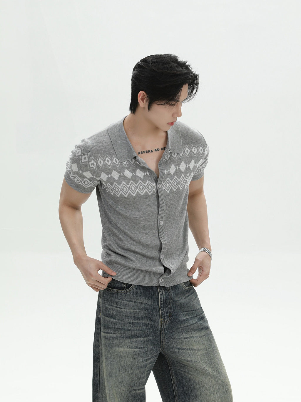 BNB Half Shirt Fair Isle Knit (3color)