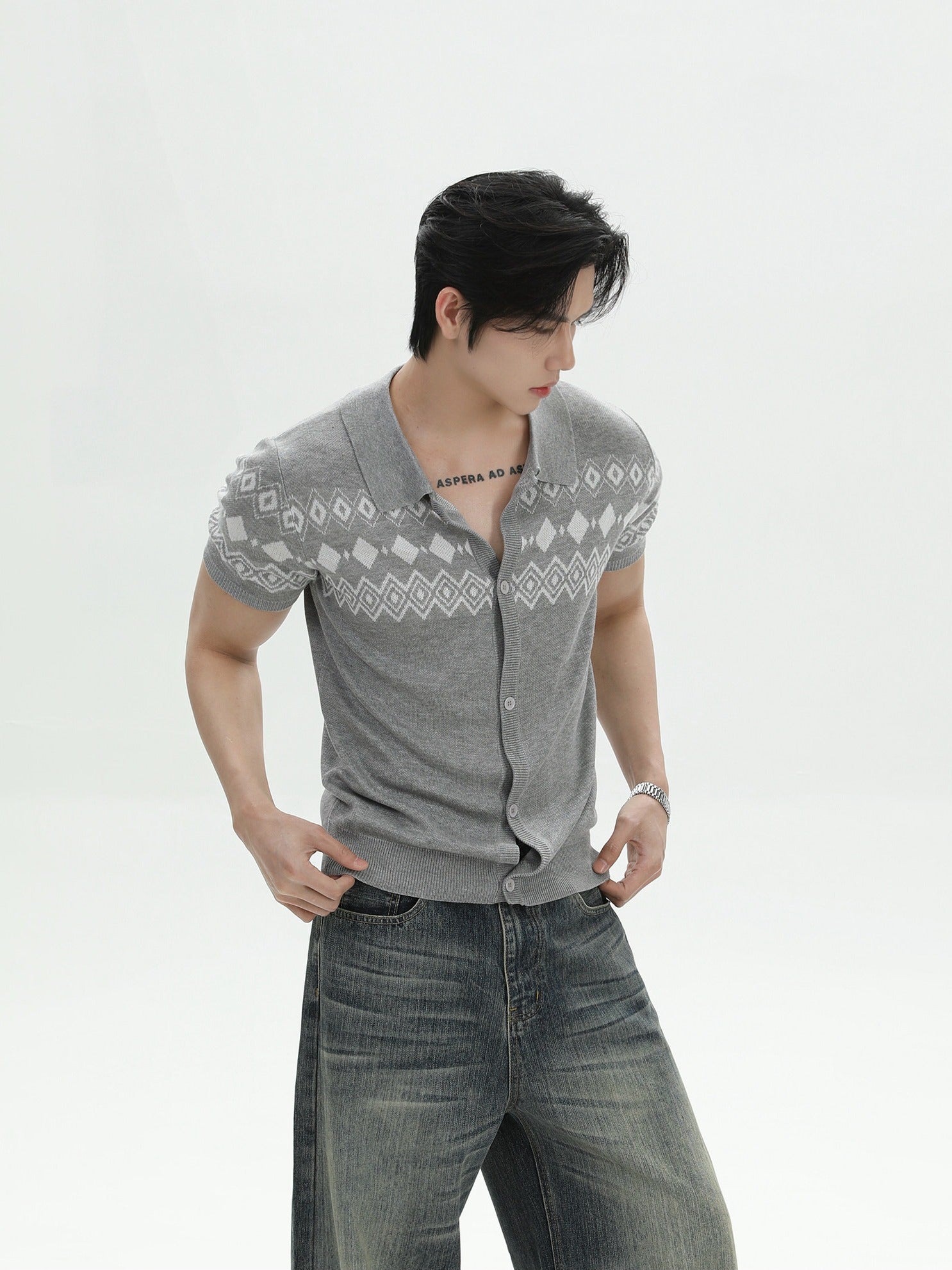 BNB Half Shirt Fair Isle Knit (3color)