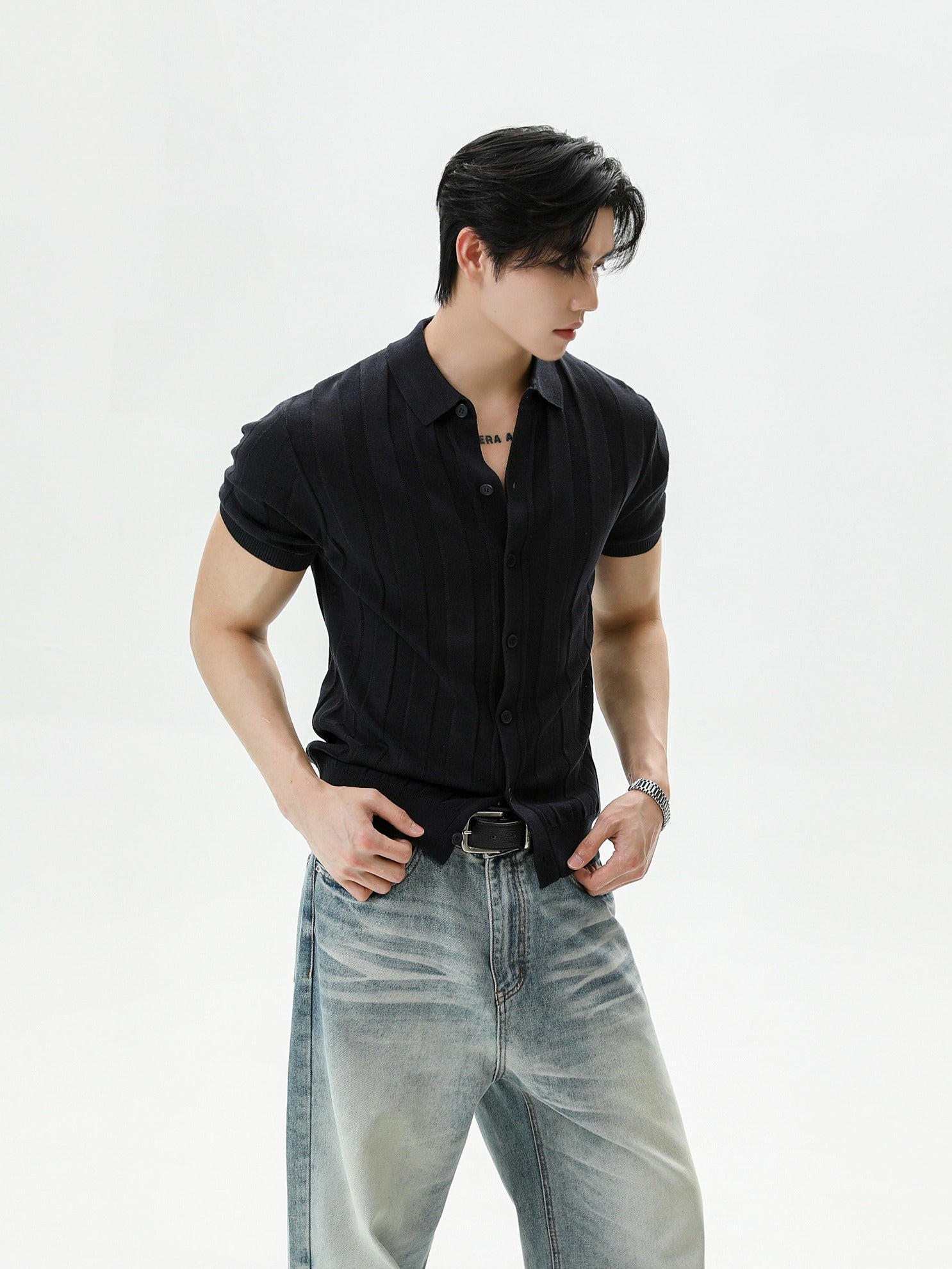BNB Textured Knit Short Sleeve Shirt (3color)