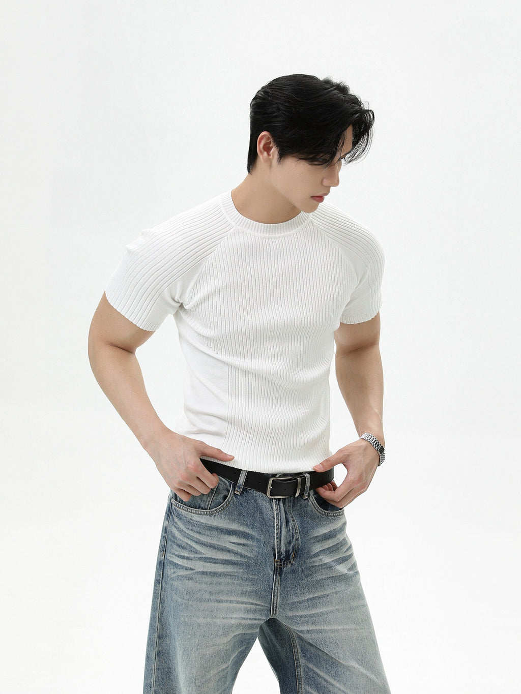 BNB Sculpt Rib Knit T-shirt (3color)