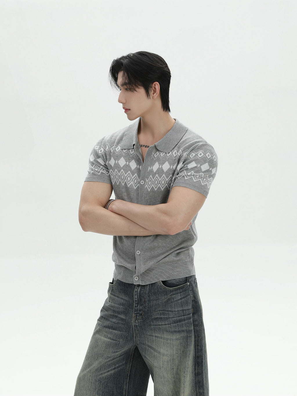 BNB Half Shirt Fair Isle Knit (3color)