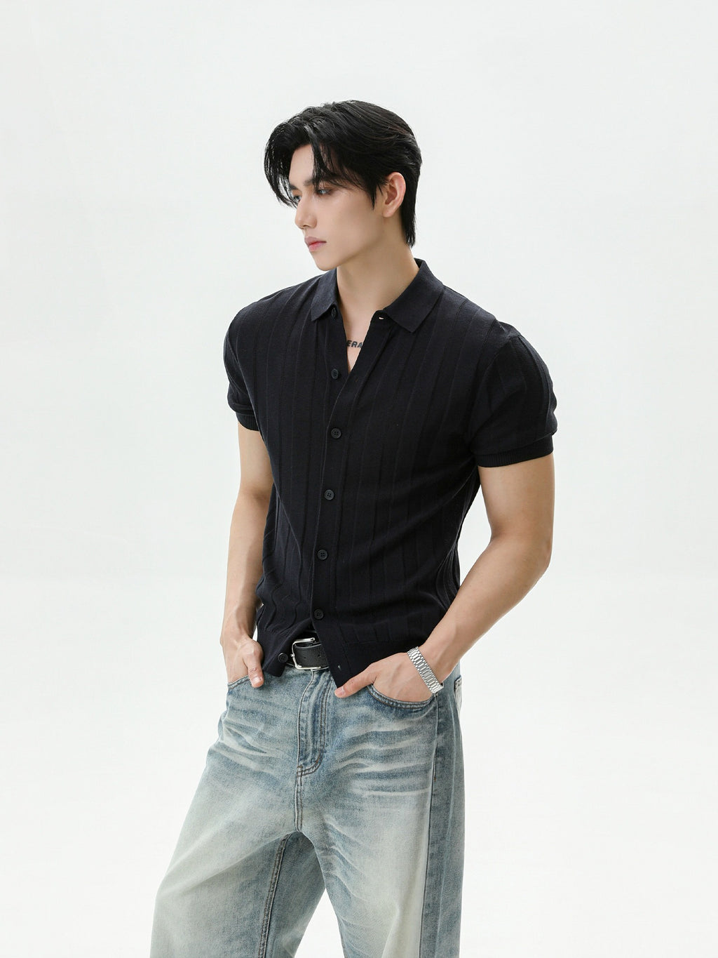 BNB Textured Knit Short Sleeve Shirt (3color)