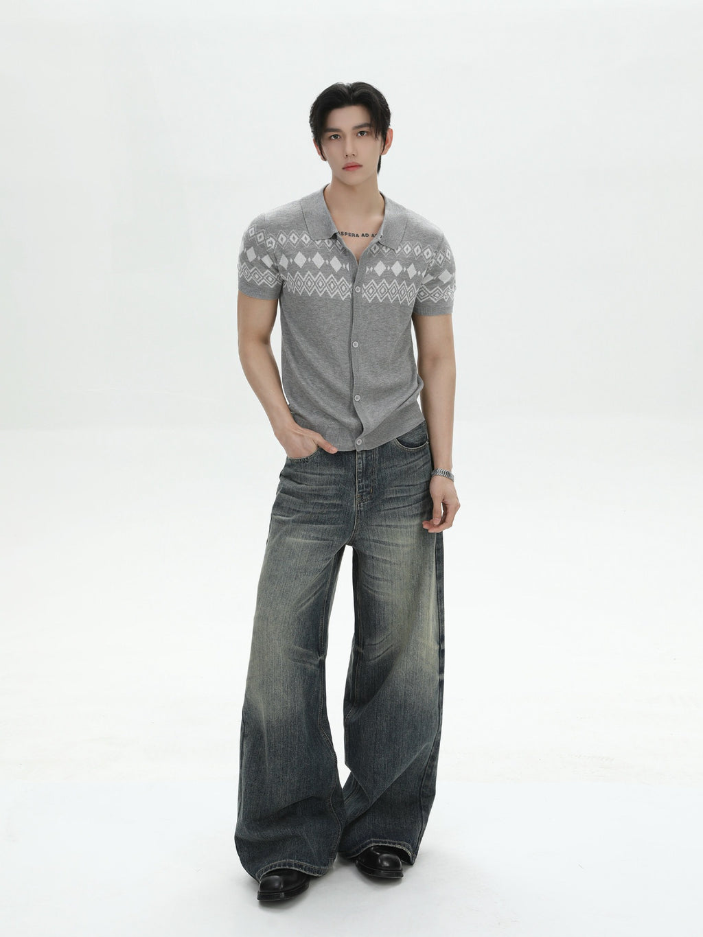 BNB Half Shirt Fair Isle Knit (3color)
