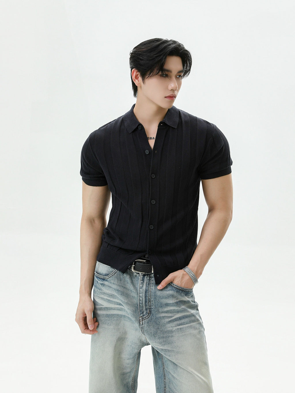 BNB Textured Knit Short Sleeve Shirt (3color)