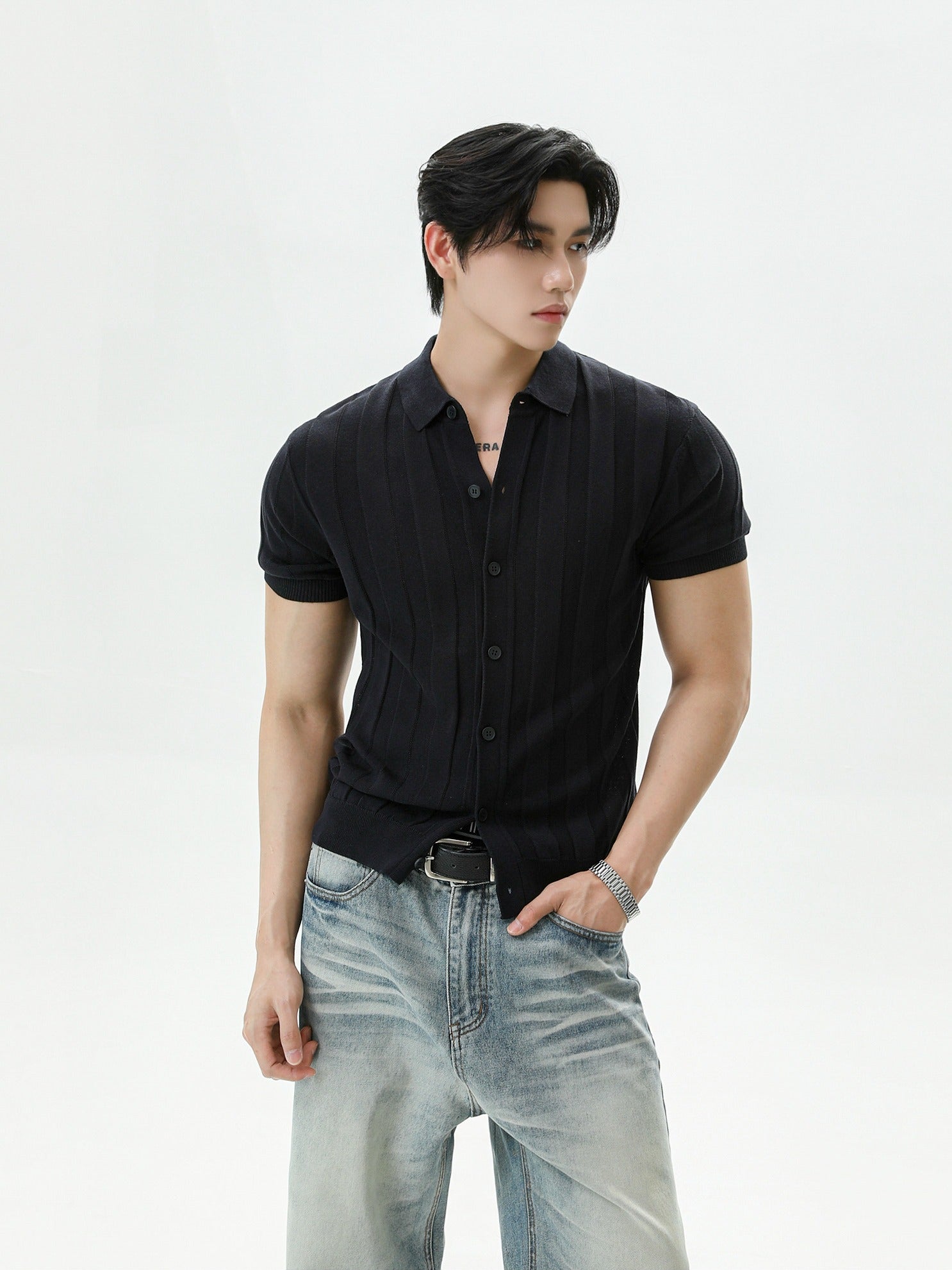 BNB Textured Knit Short Sleeve Shirt (3color)