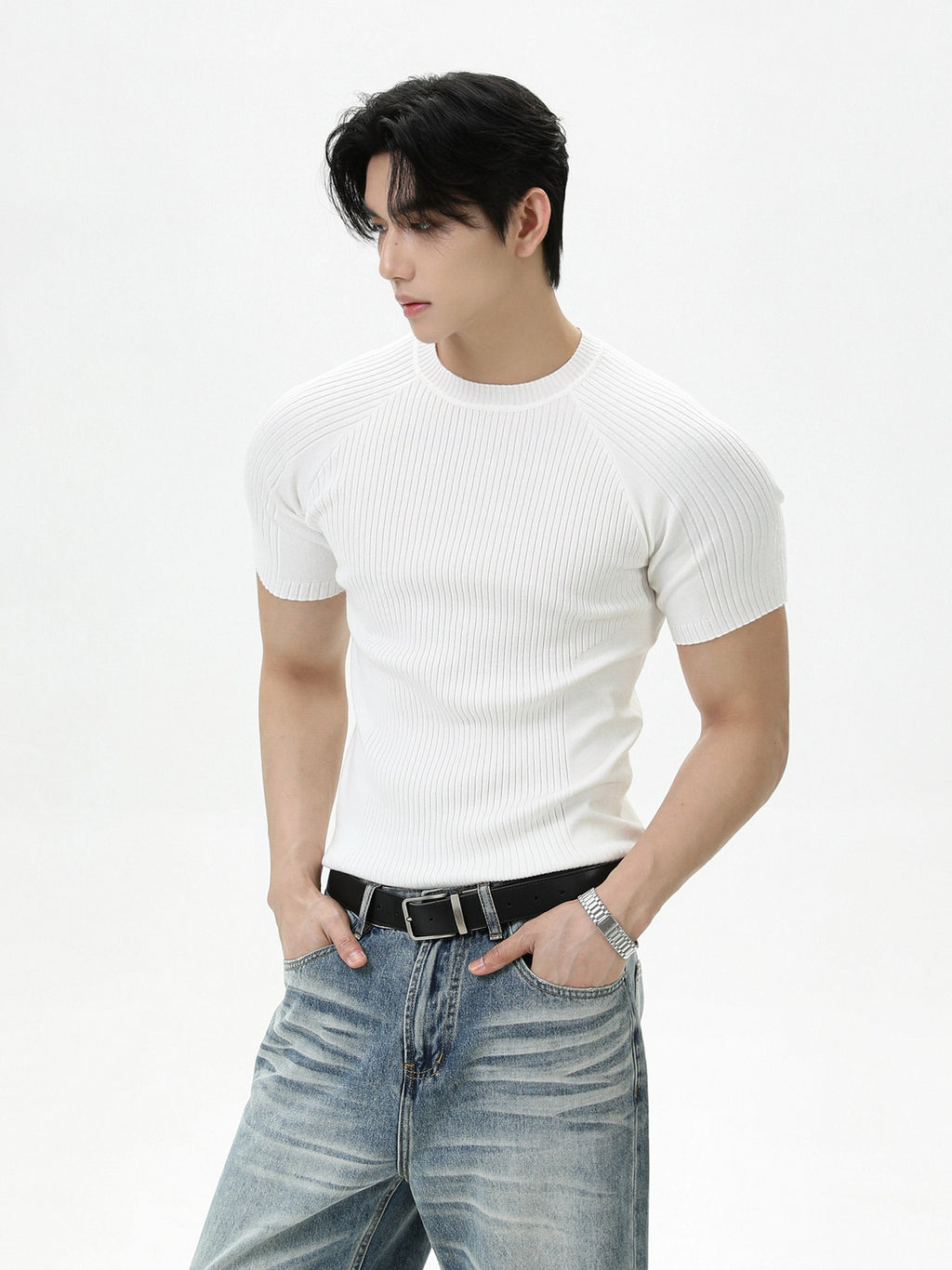 BNB Sculpt Rib Knit T-shirt (3color)