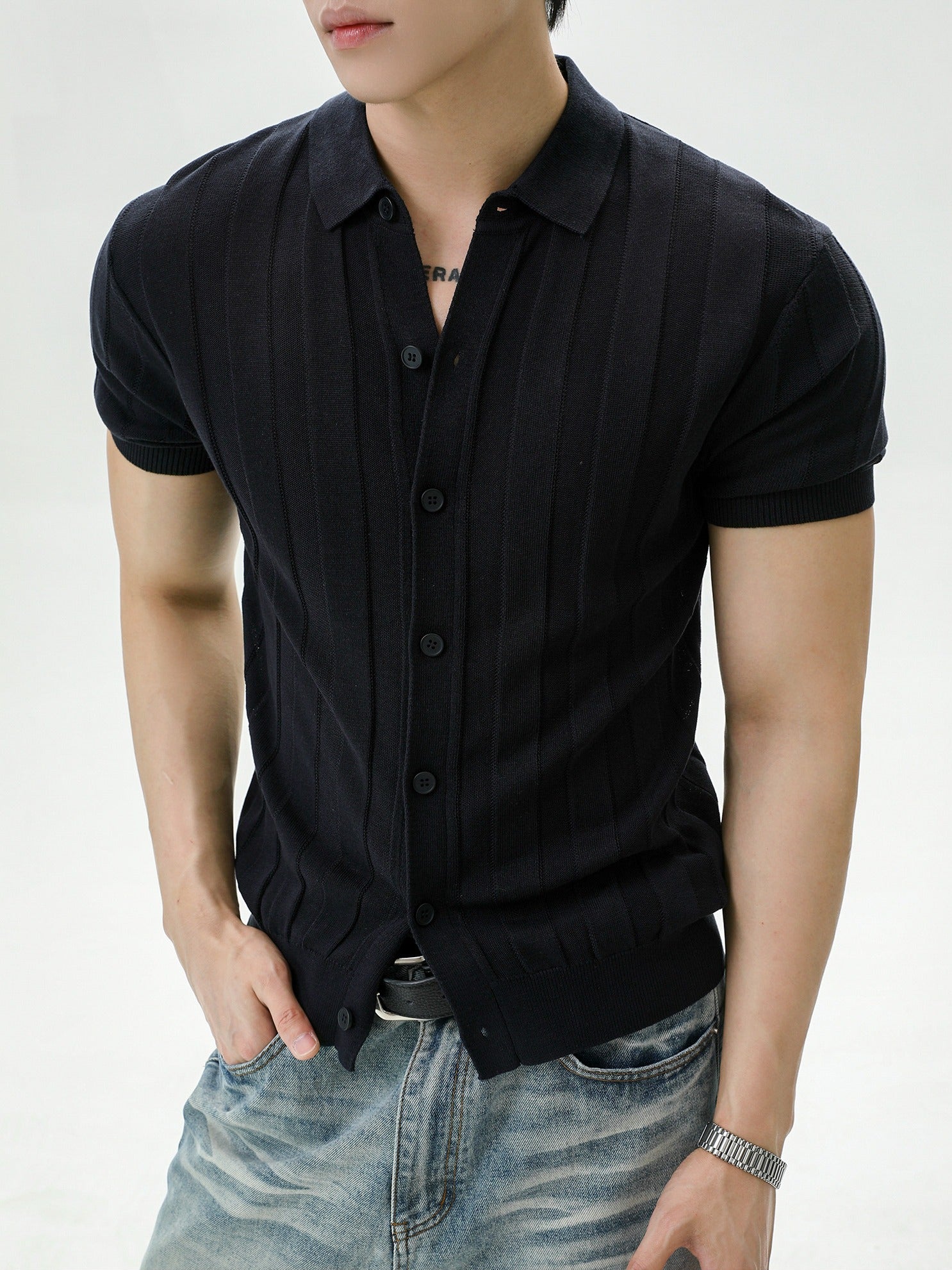 BNB Textured Knit Short Sleeve Shirt (3color)