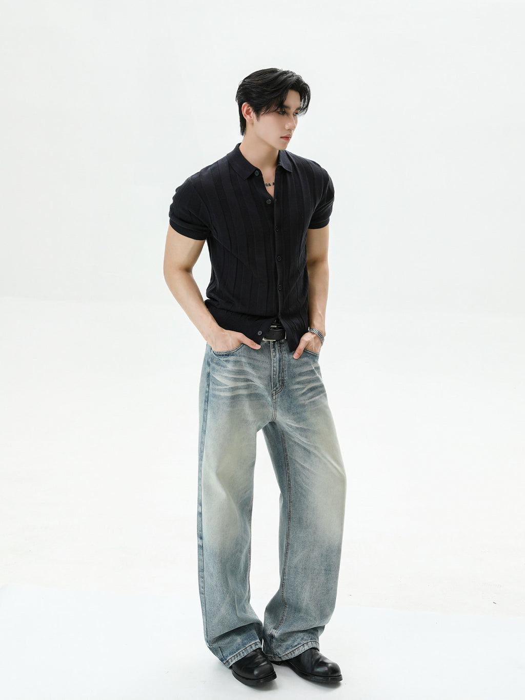 BNB Textured Knit Short Sleeve Shirt (3color)