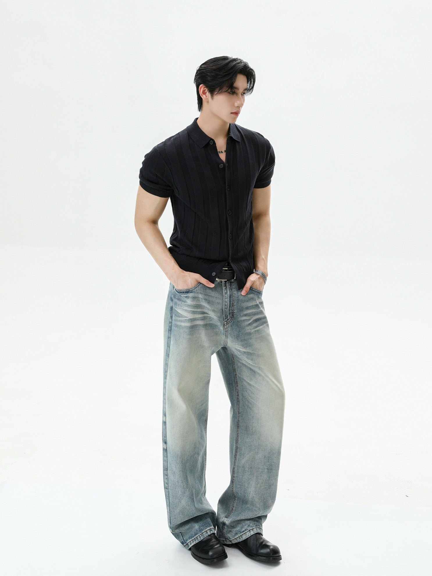 BNB Textured Knit Short Sleeve Shirt (3color)