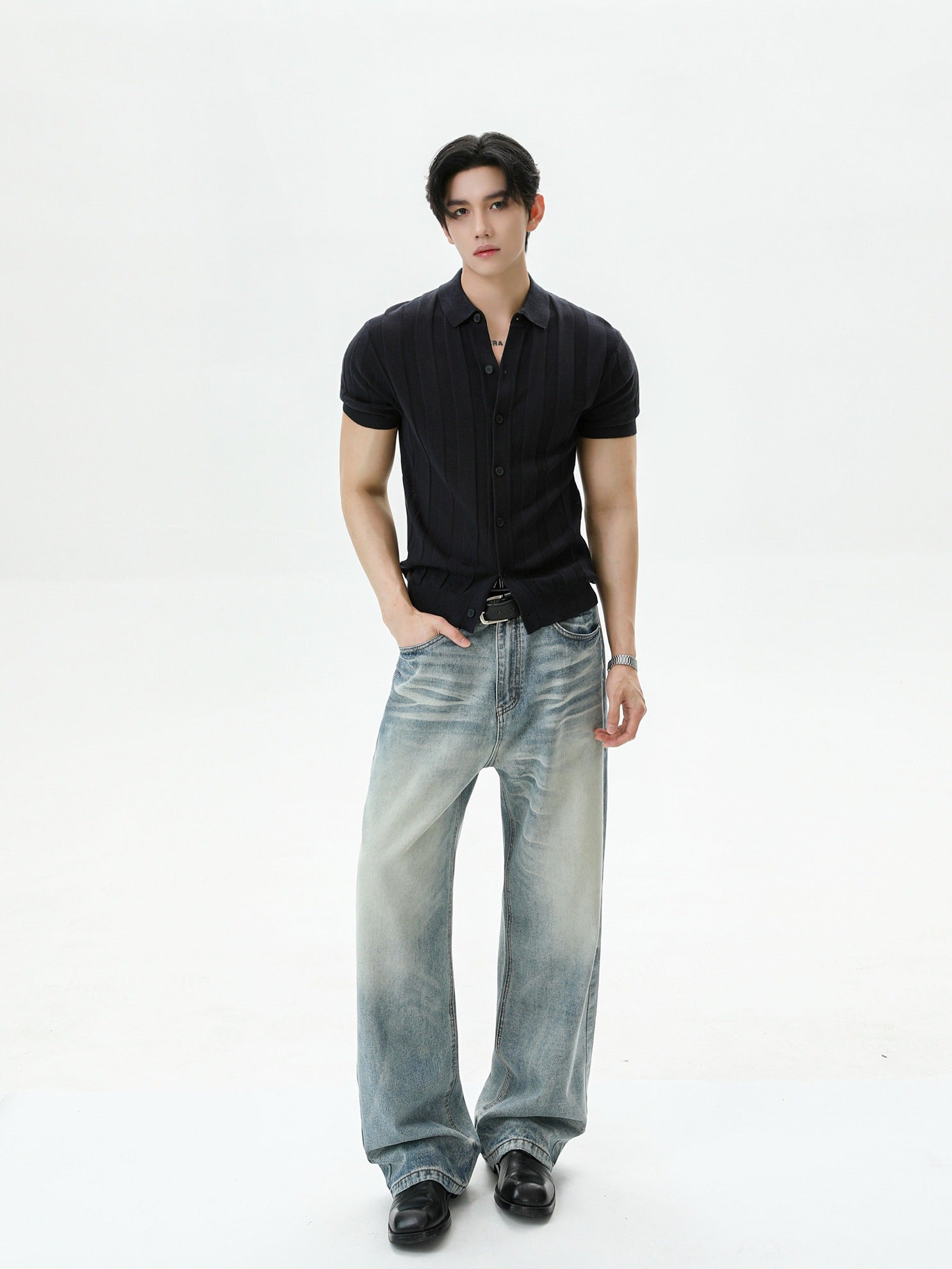 BNB Textured Knit Short Sleeve Shirt (3color)