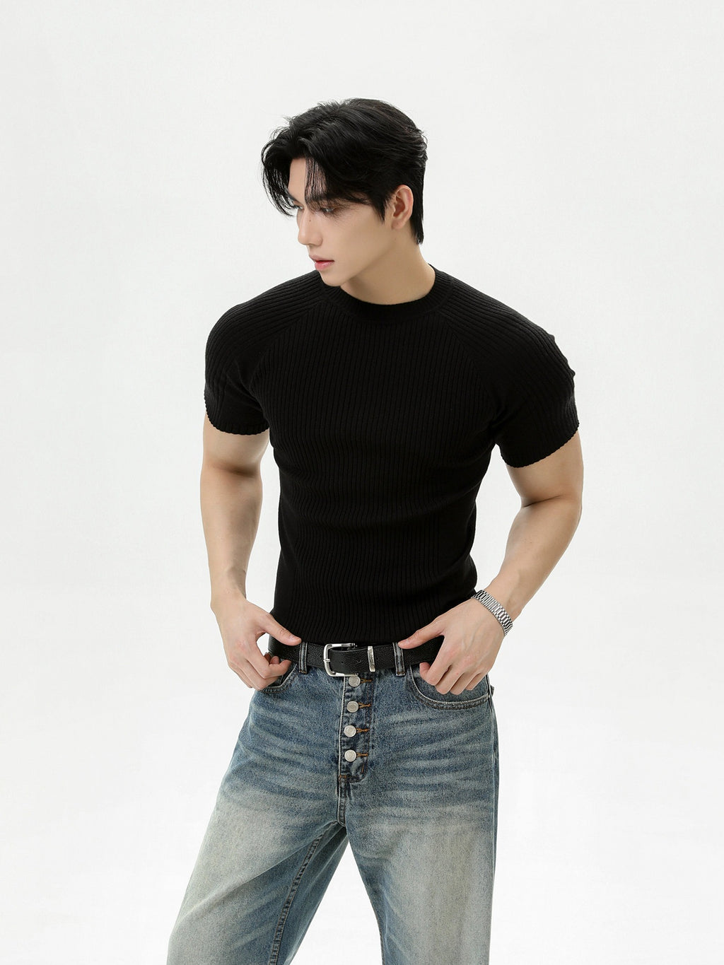 BNB Sculpt Rib Knit T-shirt (3color)