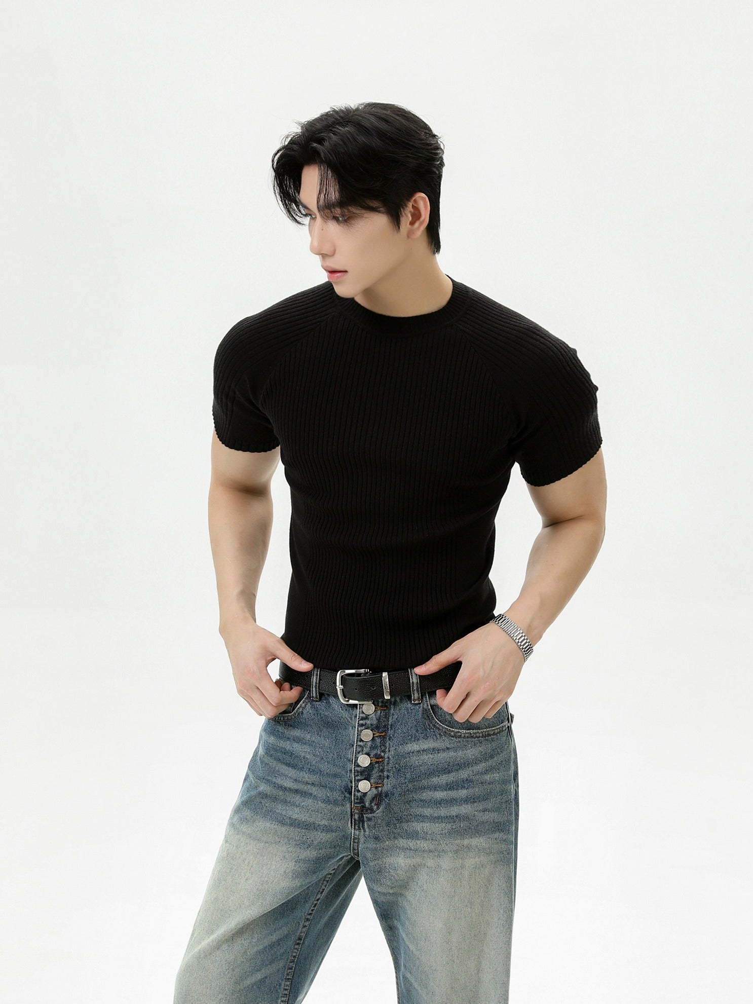 BNB Sculpt Rib Knit T-shirt (3color)