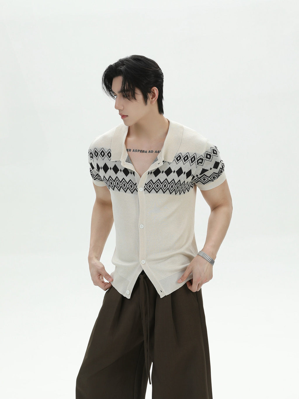 BNB Half Shirt Fair Isle Knit (3color)