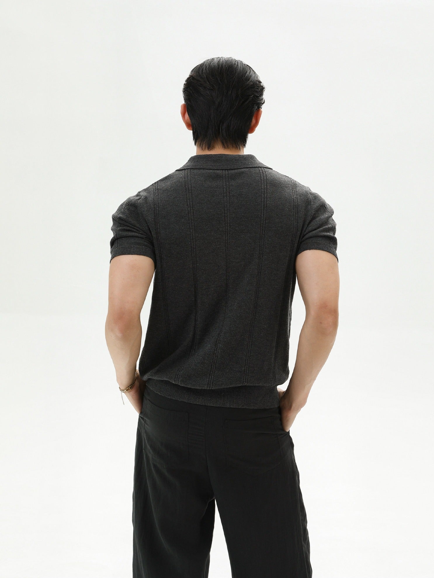 BNB Vertical-Stripe Knit Polo (2color)