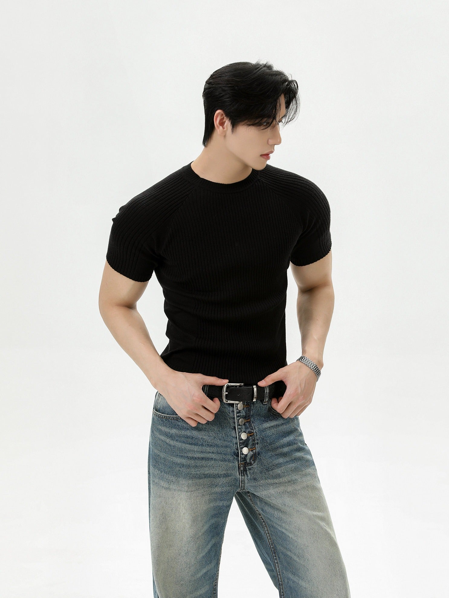BNB Sculpt Rib Knit T-shirt (3color)