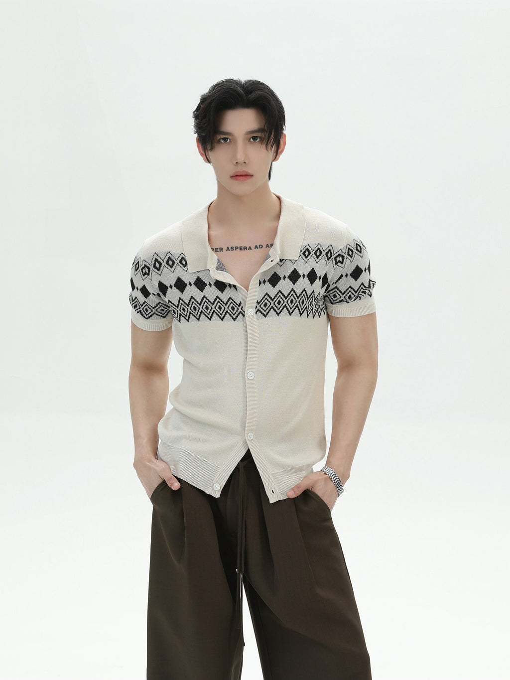 BNB Half Shirt Fair Isle Knit (3color)