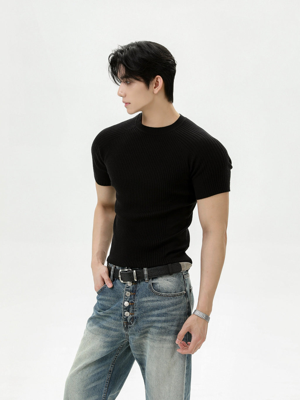 BNB Sculpt Rib Knit T-shirt (3color)