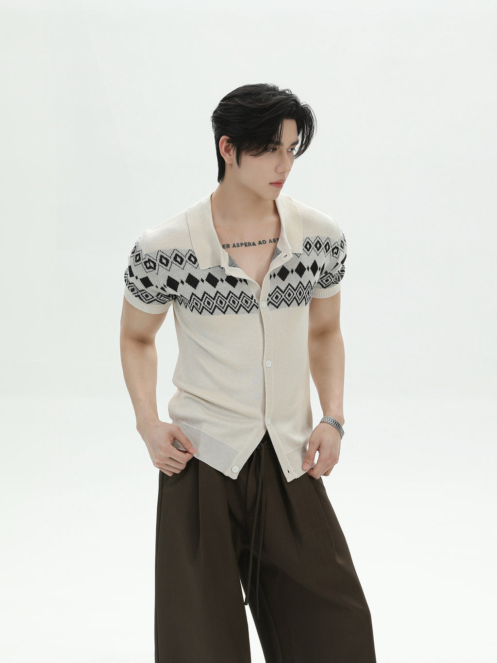 BNB Half Shirt Fair Isle Knit (3color)