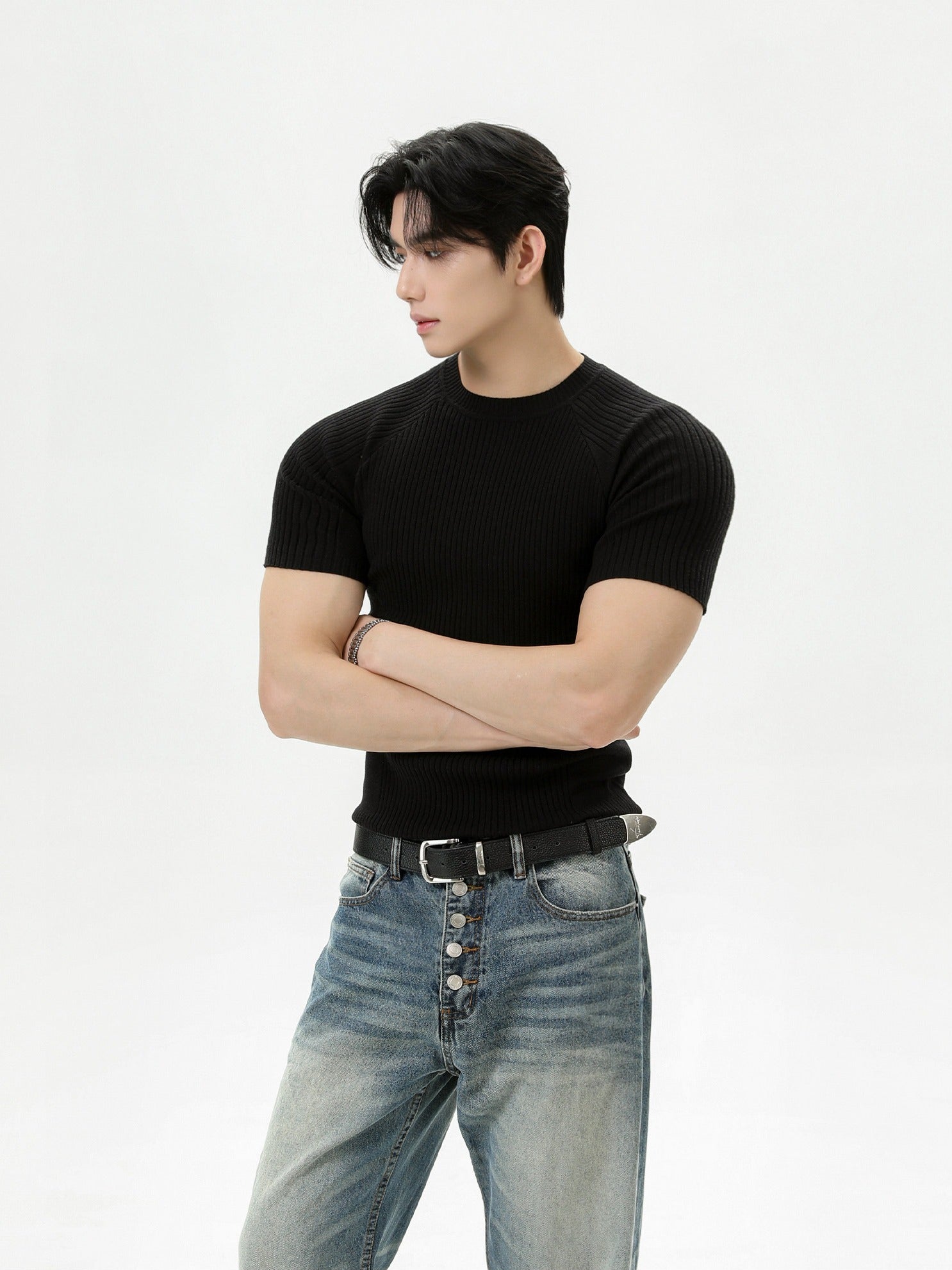 BNB Sculpt Rib Knit T-shirt (3color)