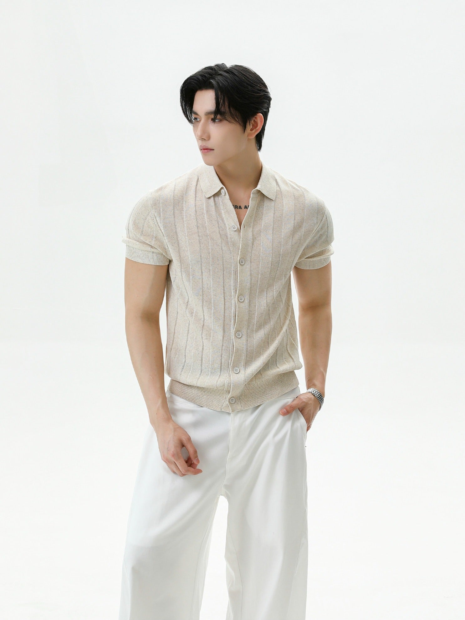 BNB Textured Knit Short Sleeve Shirt (3color)