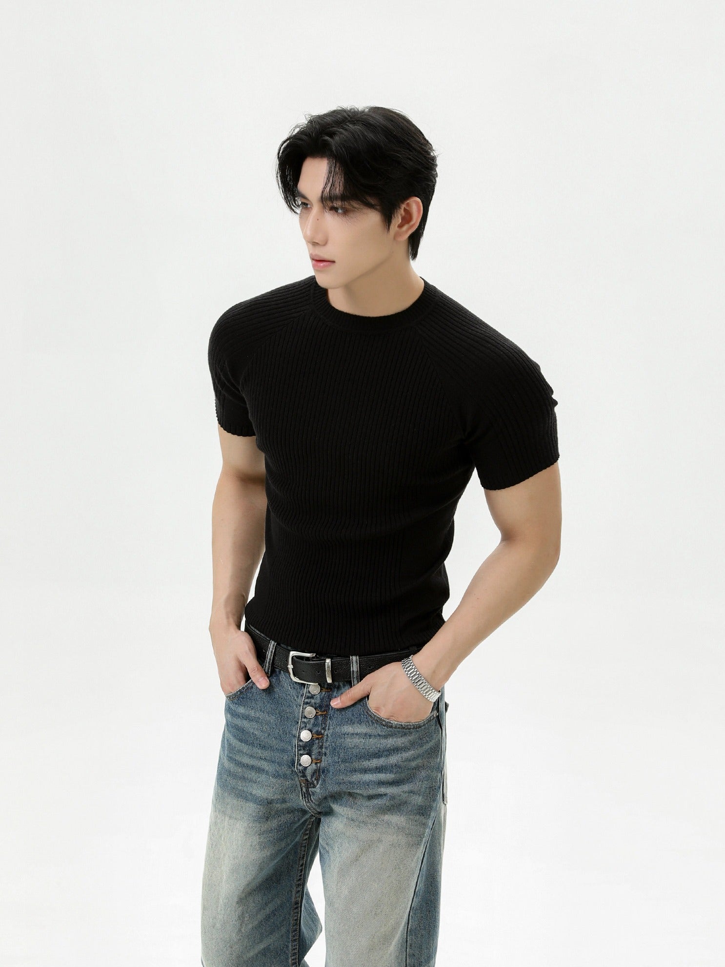 BNB Sculpt Rib Knit T-shirt (3color)