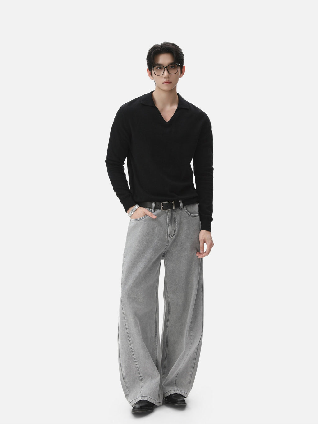 BNB Seamless V-Polo Sweater (4colors)