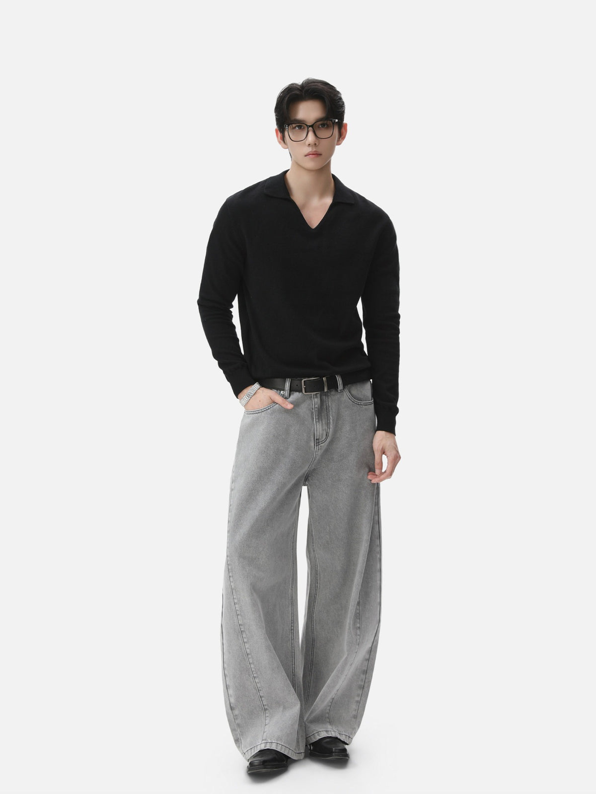 BNB Seamless V-Polo Sweater (4colors)