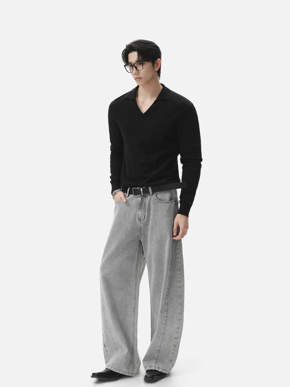 BNB Seamless V-Polo Sweater (4colors)