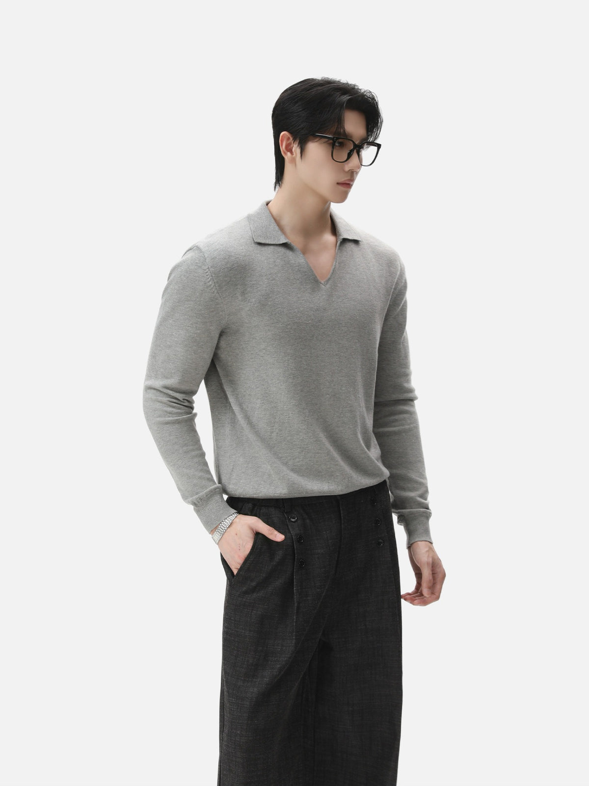 BNB Seamless V-Polo Sweater (4colors)