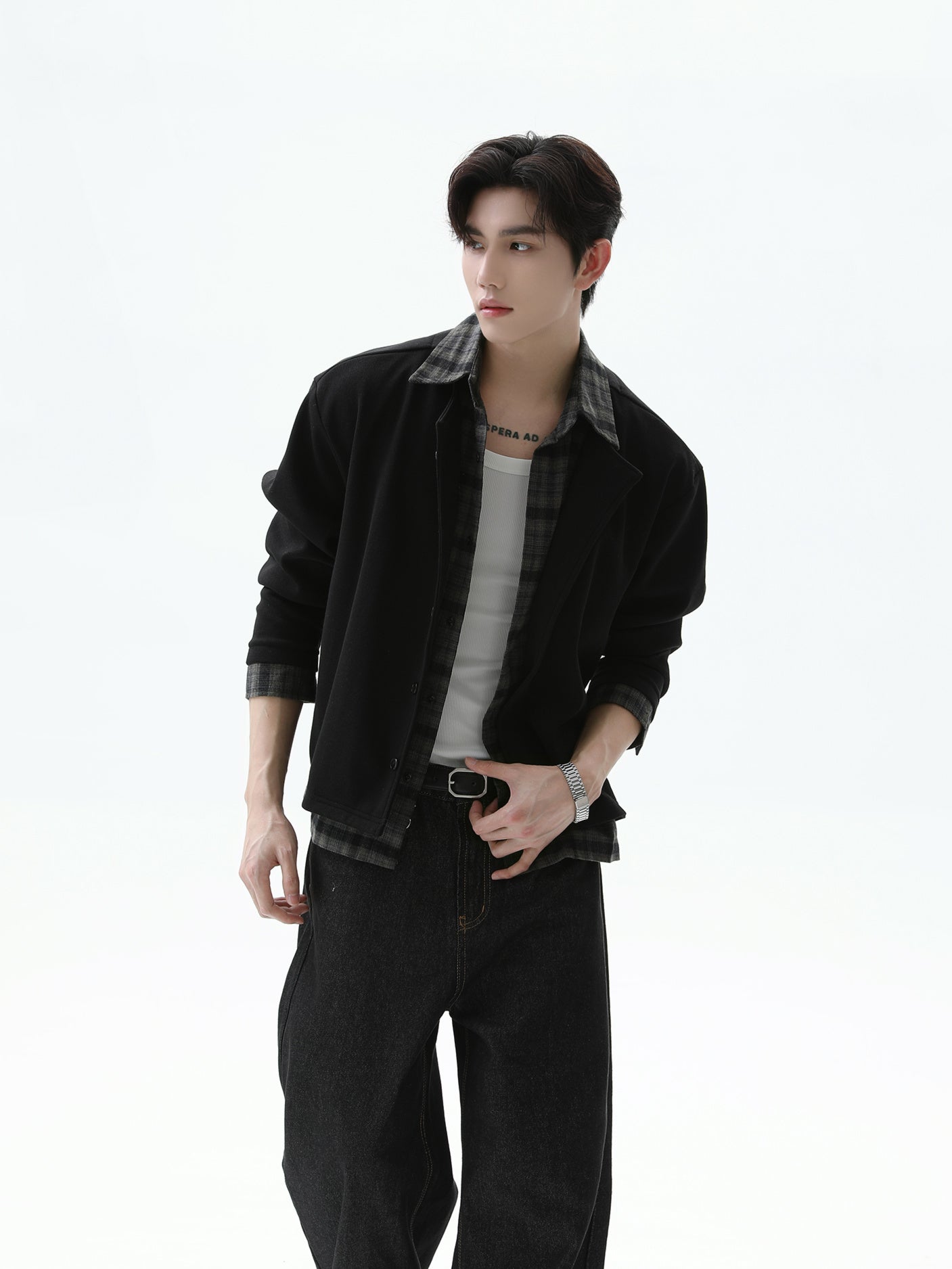 BNB Perfect Check Layered Shirt Jacket (2color)